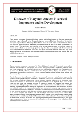 Discover of Haryana: Ancient Historical Importance and Its Development