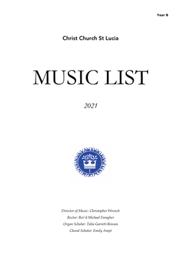 2021 Music List