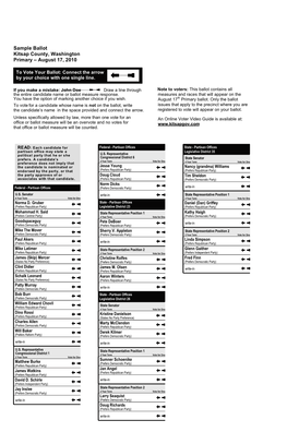 Sample Ballot Kitsap County, Washington Primary – August 17, 2010