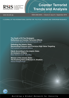 Counter Terrorist Trends and Analysis ISSN 2382-6444 | Volume 8, Issue 9 | September 2016