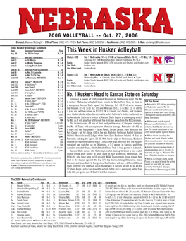 This Week in Husker Volleyball Aug