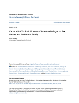 Cat on a Hot Tin Roof: 60 Years of American Dialogue on Sex, Gender, and the Nuclear Family