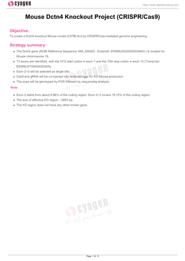 Mouse Dctn4 Knockout Project (CRISPR/Cas9)