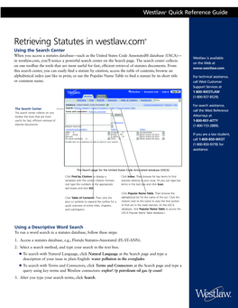 Retrieving Statutes in Westlaw.Com®