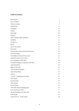 Table of Contents