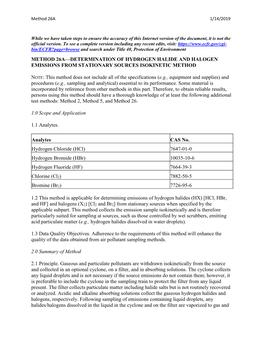 Method 26A Determination of Hydrogen Halide and Halogen