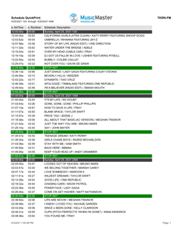 Schedule Quickprint TKRN-FM