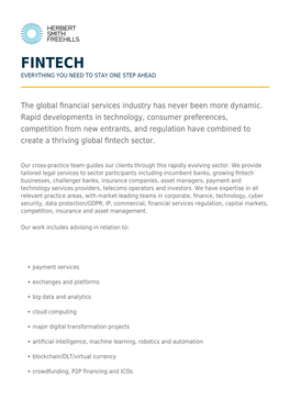 Fintech Everything You Need to Stay One Step Ahead