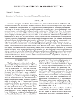 The Devonian Sedimentary Record of Montana