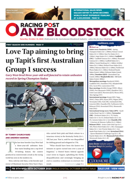 Love Tap Aiming to Bring up Tapit's First Australian Group 1 Success