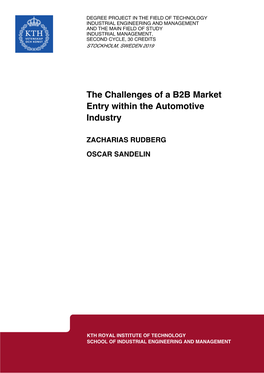 The Challenges of a B2B Market Entry Within the Automotive Industry