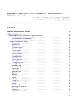 Coordinated Shifts in Allocation Among Reproductive Tissues Across 14