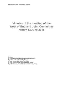 Minutes – Joint Committee DRAFT