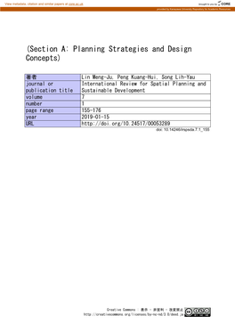 Section A: Planning Strategies and Design Concepts