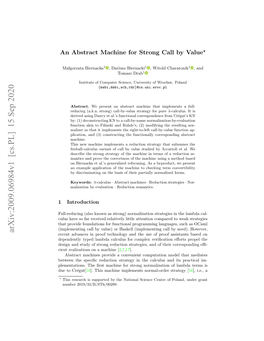An Abstract Machine for Strong Call by Value 3 of Contexts, and It Subsumes As a Substrategy the Weak Right-To-Left Strategy of Accattoli Et Al.’S ﬁreball Calculus