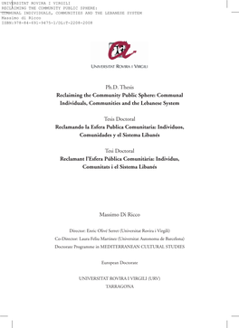 Communal Individuals, Communities and the Lebanese System Tesis Doctoral Re