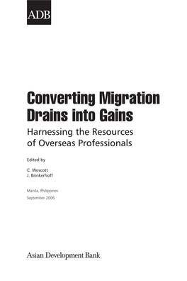 Converting Migration Drains Into Gains: Harnessing the Resources of Overseas Professionals