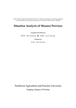Situation Analysis of Shaanxi Province