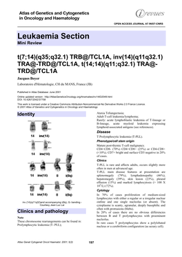 Leukaemia Section