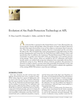 Evolution of Arc Fault Protection Technology at APL