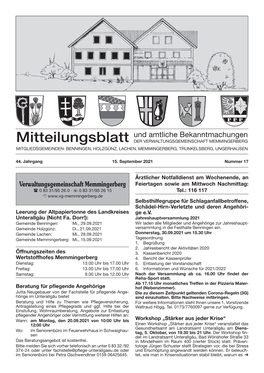 Mitteilungsblatt Und Amtliche Bekanntmachungen