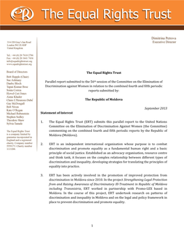 1 the Equal Rights Trust Parallel Report Submitted to the 56Th Session