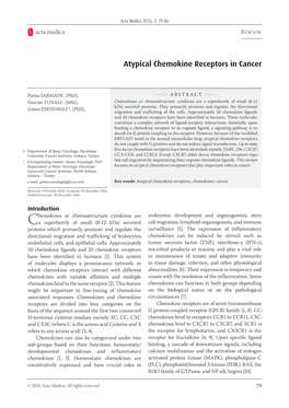 Atypical Chemokine Receptors in Cancer