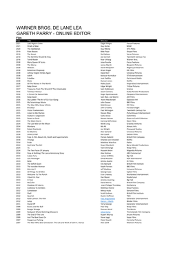 Warner Bros. De Lane Lea Gareth Parry