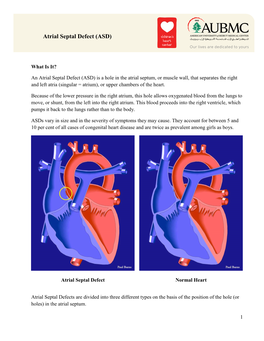 Atrial Septal Defect (ASD)