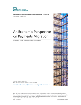 An Economic Perspective on Payments Migration by Anneke Kosse, Zhentong Lu and Gabriel Xerri