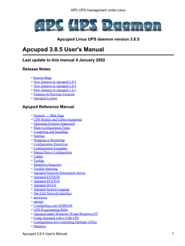 APC UPS Management Under Linux