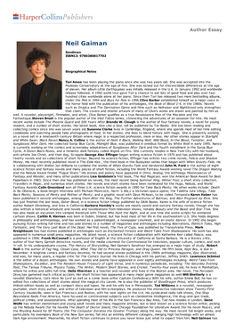 Author Essay Neil Gaiman