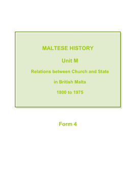 Relations Between the Church and the Britishin 19Th-Century Malta