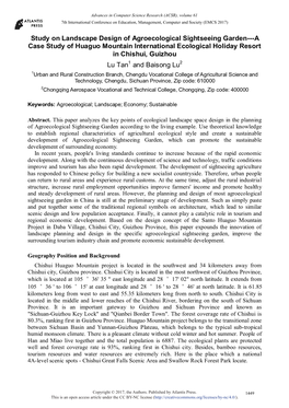 Study on Landscape Design of Agroecological