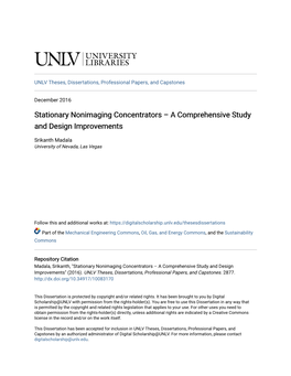 Stationary Nonimaging Concentrators – a Comprehensive Study and Design Improvements