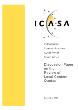 Discussion Paper on the Review of Local Content Quotas
