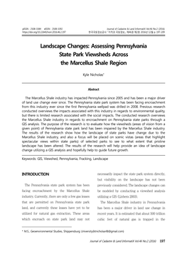 Assessing Pennsylvania State Park Viewsheds Across the Marcellus Shale Region