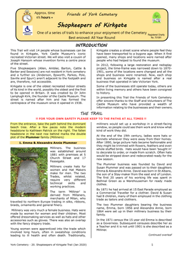 York Cemetery – Shopkeepers of Kirkgate Trail (Jan 2020)