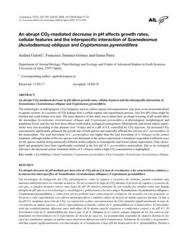 An Abrupt CO2-Mediated Decrease In