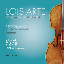 Programm Kammermusik & Literatur