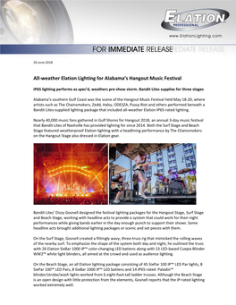 All-Weather Elation Lighting for Alabama's Hangout Music Festival