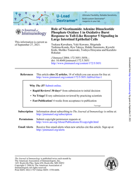 Large Intestinal Epithelial Cells Response to Toll-Like Receptor 5