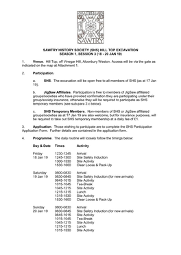 Sawtry History Society (Shs) Hill Top Excavation Season 1, Session 3 (18 - 20 Jan 19)