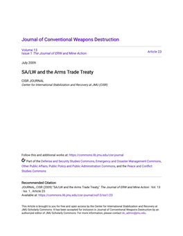 SA/LW and the Arms Trade Treaty