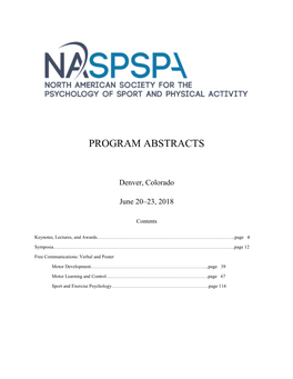 Program Abstracts