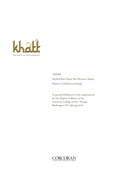 THESIS Mishael Bint Nassir Bin Khorsan Alajmi Masters in Exhibition Design