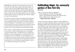 Cultivating Hope: the Community Gardens of New York City