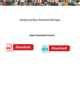 Greyhound Bus Schedule Michigan
