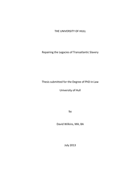 Thesis Submitted for the Degree of Phd in Law