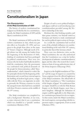 Constitutionalism in Japan